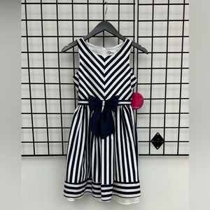 NWT Emily West Stripe Bow Dress Girl size 12